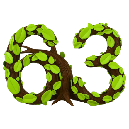 The number 63 built from a tree